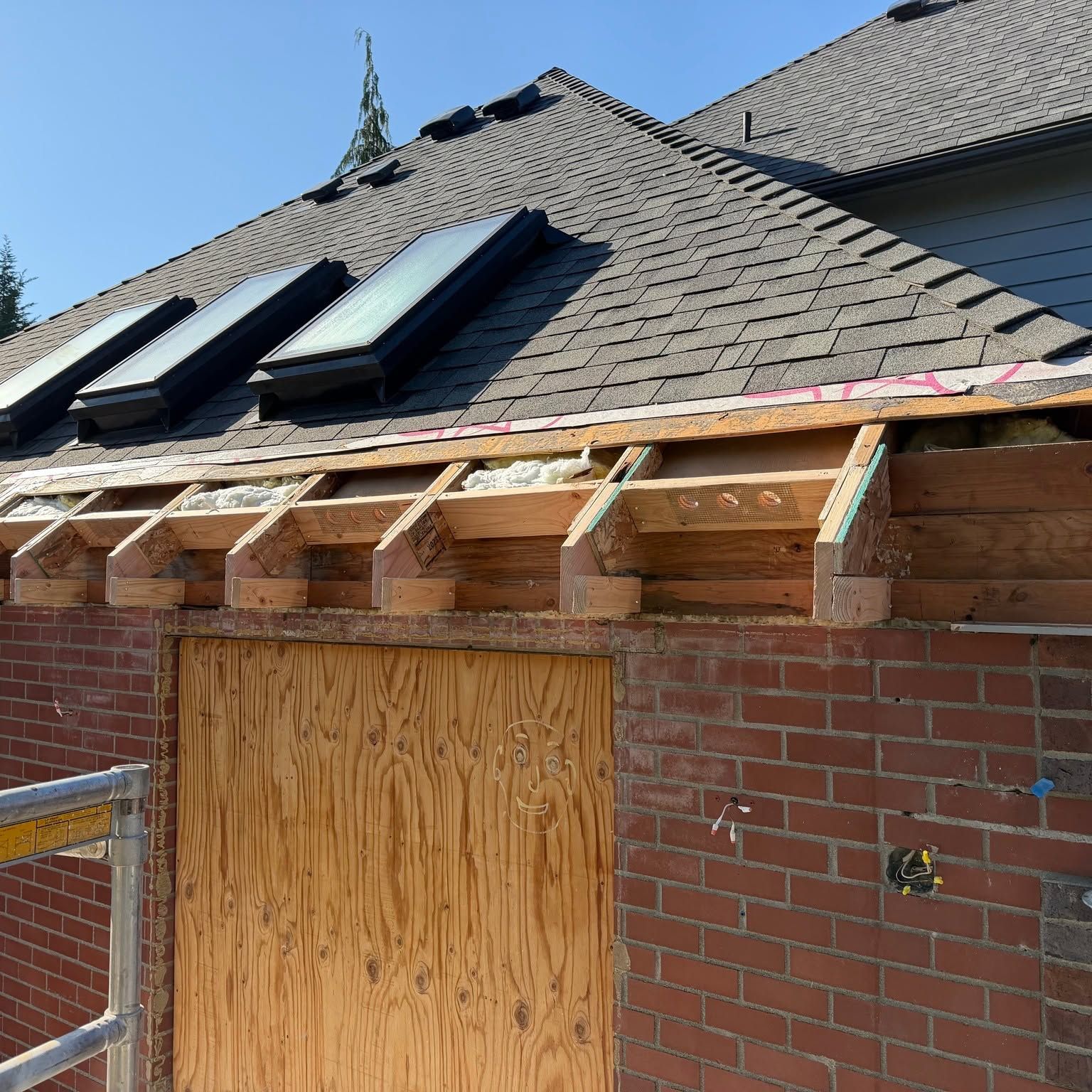 Structural roof and skylight framing repair